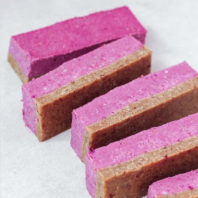 VEGAN PINK PITAYA CHEESECAKE SLICE