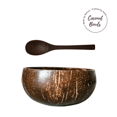Coconut Bowl + Wooden Spoon