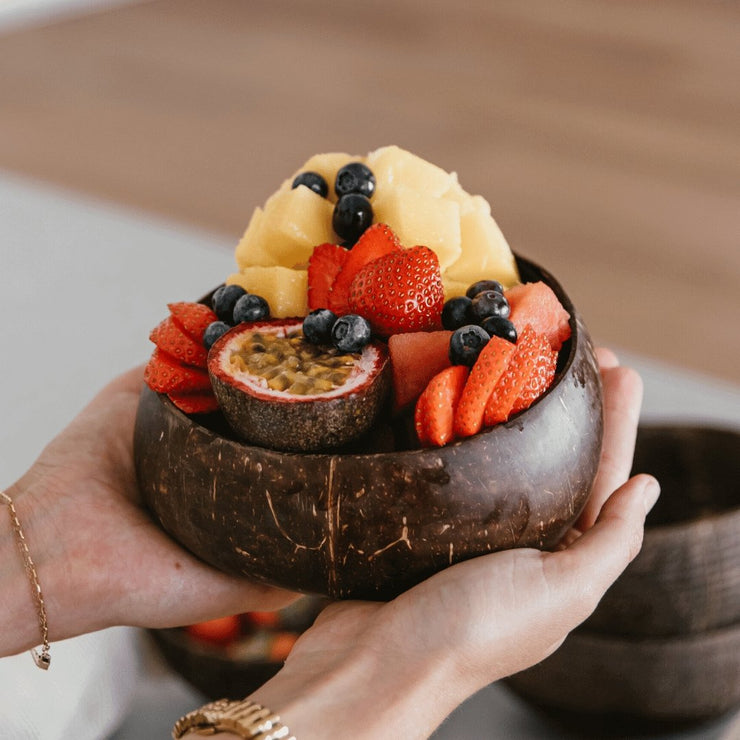 COCONUT BOWL + WOODEN SPOON - Being Co.
