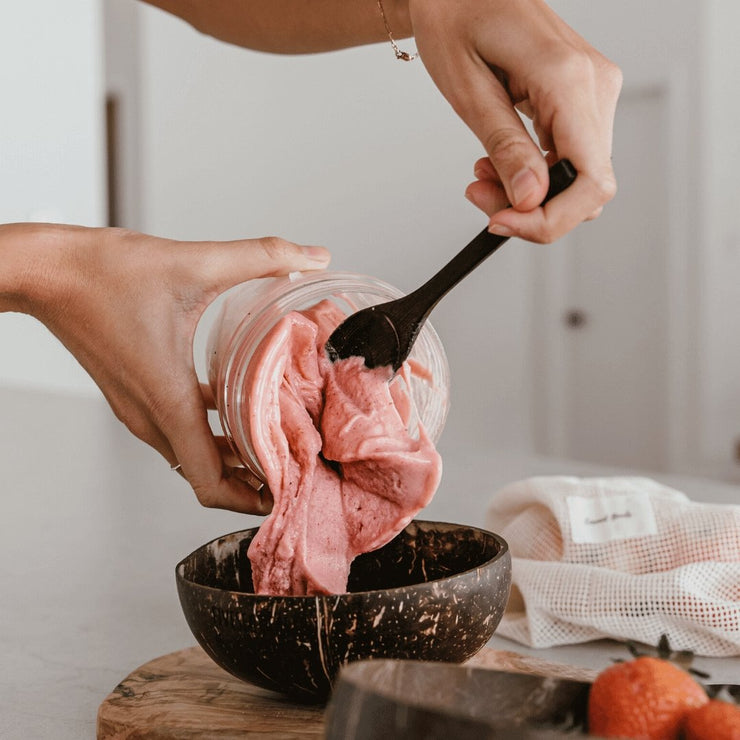COCONUT BOWL + WOODEN SPOON - Being Co.