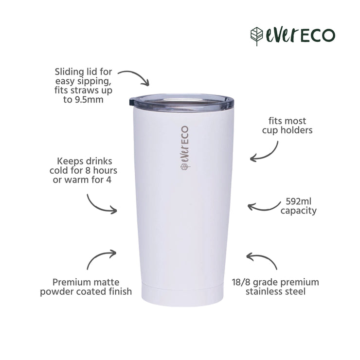 Ever Eco Insulated Tumbler - 592ML White - Being Co.