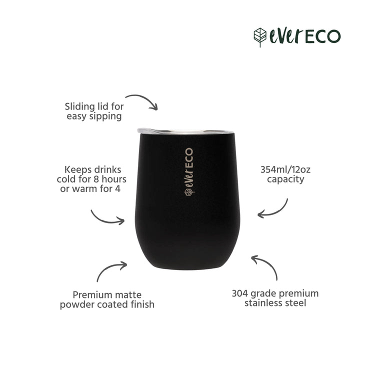 Ever Eco Mini Insulated Tumbler - 354ML Black - Being Co.