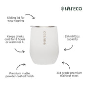 Ever Eco Mini Insulated Tumbler - 354ML white - Being Co.