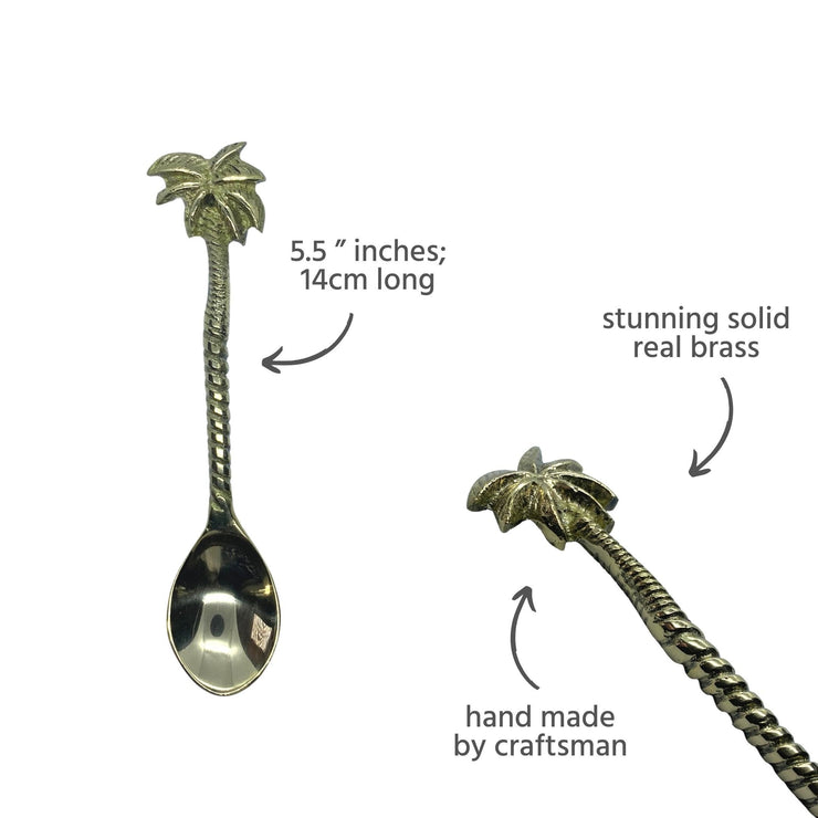 SOLID BRASS PALM TREE SPOON SMALL - Being Co.