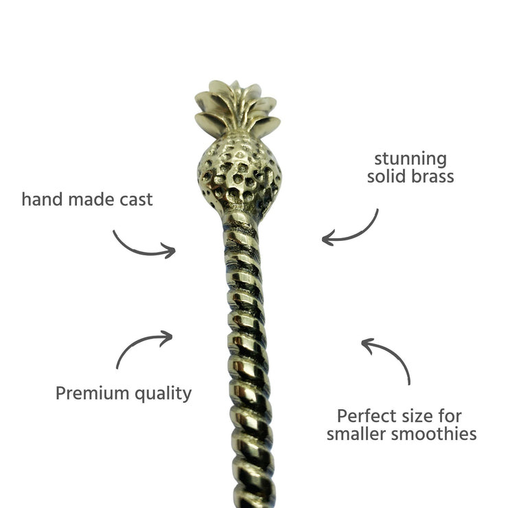 SOLID BRASS PINEAPPLE SPOON SMALL - Being Co.