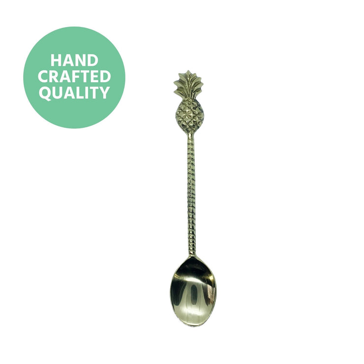 SOLID BRASS PINEAPPLE SPOON SMALL - Being Co.