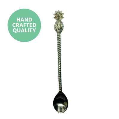 SOLID BRASS PINEAPPLE TALL SPOON - Being Co.