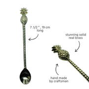 SOLID BRASS PINEAPPLE TALL SPOON - Being Co.